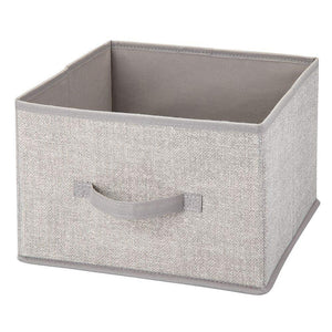 Shop for mdesign soft fabric closet storage organizer holder cube bin box open top front handle for closet bedroom bathroom entryway office textured print 2 pack linen tan