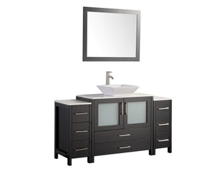Discover the vanity art 60 inch bathroom vanity set single ceramic sink top with mirror 8 drawers one large folding door drawer perfect bathroom organizer espresso va3136 60