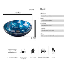 Load image into Gallery viewer, Storage organizer elecwish usba20090 usba20077 bathroom vanity and sink combo stand cabinet and tempered blue glass vessel sink orb faucet and pop up drain mirror mounting ring