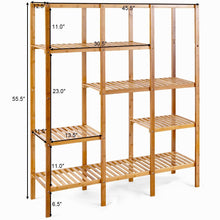 Load image into Gallery viewer, Home autentico 5 tiers design multifunctional bamboo shelf storage organizer plant rack display stand solid construction waterproof moistureproof perfect for bathroom balcony kitchen indoor outdoor use