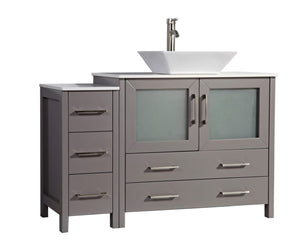 Save on vanity art 48 inch single sink bathroom vanity combo modern cabinet with ceramic top sink free mirror gray va3136 48g