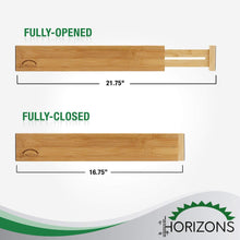 Load image into Gallery viewer, Get horizons adjustable stackable 100 eco friendly bamboo drawers set of 6 kitchen drawer desk dresser bathroom divide organize