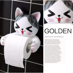 Get c s toilet paper holder dispenser tissue roll towel holder stand funny animal wall mount bathroom kitchen home decor cat