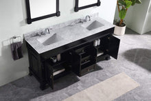 Load image into Gallery viewer, On amazon virtu usa gd 4072 wmsq dw huntshire 72 double bathroom vanity with marble top and square sink with mirrors 72 inches dark walnut