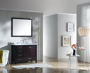 Buy ariel cambridge a043s r cwr esp 43 inch right offset single sink bathroom vanity set in espresso with carrara marble countertop rectangular sink