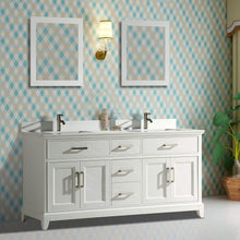 Load image into Gallery viewer, Buy now vanity art 72 inch double sink bathroom vanity set super white phoenix stone soft closing doors undermount rectangle sinks with two free mirror va1072 dw