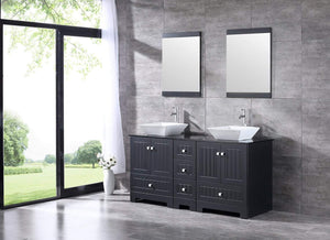 On amazon sliverylake 60 bathroom vanity and sink combo bathroom cabinet black countertop sink bowl w mirror set ceramic vessel black trapeziform