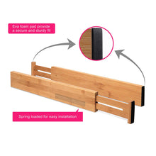 Load image into Gallery viewer, Online shopping rapturous bamboo drawer dividers pack of 5 expandable drawer organizers with anti scratch foam edges adjustable drawer organization separators for kitchen bedroom baby drawer bathroom desk