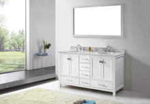 Load image into Gallery viewer, The best virtu usa caroline avenue 60 inch double sink bathroom vanity set in white w round undermount sink italian carrara white marble countertop no faucet 1 mirror gd 50060 wmro wh