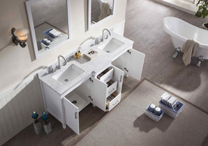 Try ariel e073d wht hollandale 73 solid wood double sink bathroom vanity set in white with white carrara marble countertop and mirror
